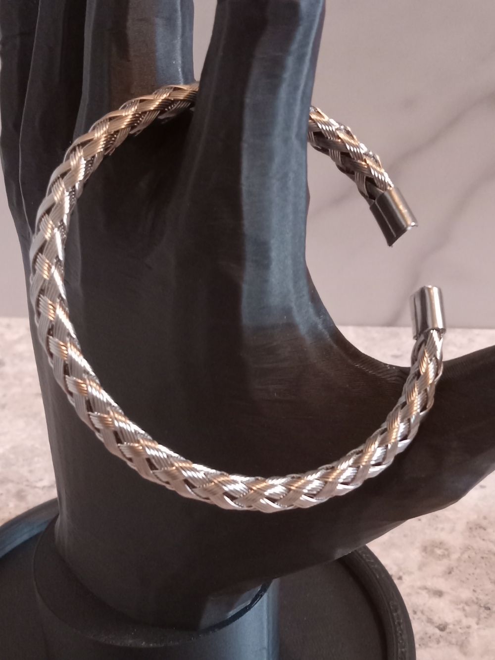 paparazzi Silver-Tone Braided Cuff Bracelet